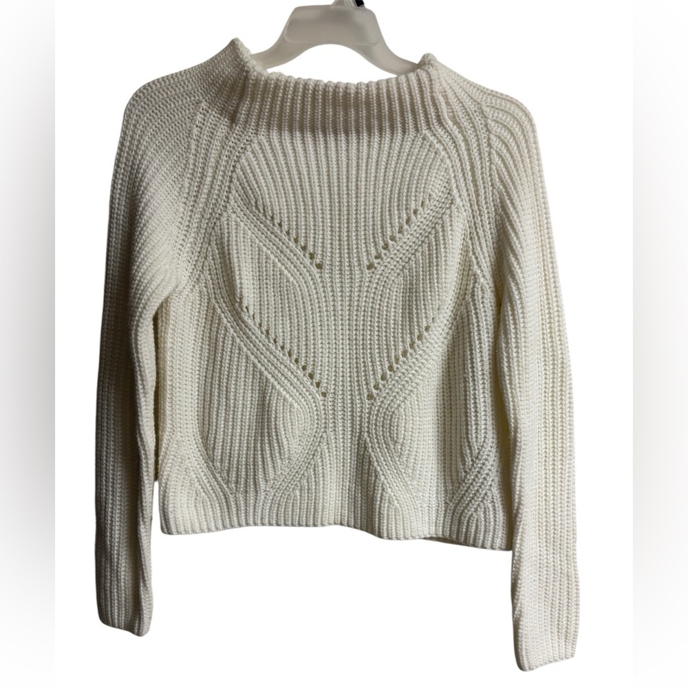 Almost Famous Cream Cable-Textured Turtleneck Sweater